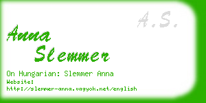 anna slemmer business card